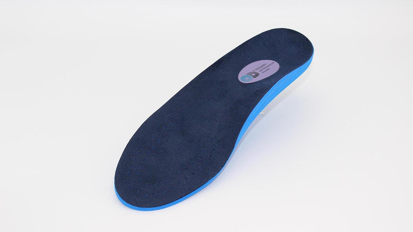 Orthopädische Einlage in blau Orthopädische Einlage in blau