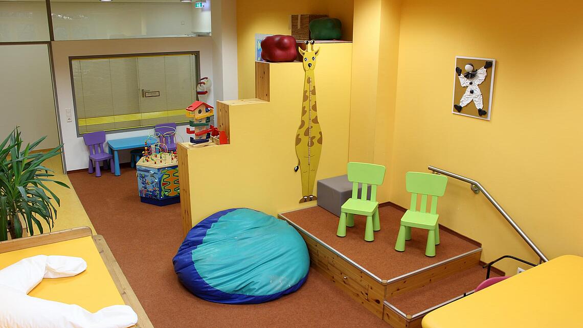 Behandlungsbereich für die Kinder des Versorgungszentrums Odelino der extra eingerichtete Bereich, in dem die Kinder behandelt werden