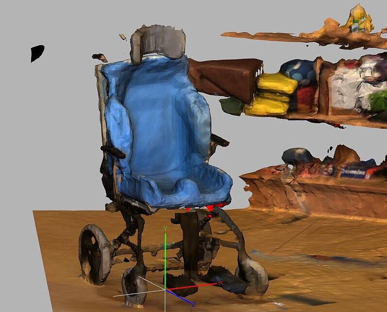 Rohmaterial 3D-Scan einer Sitzschale für Rollstuhl Rohmaterial eines 3D-Scans einer Sitzschale für einen Rollstuhl