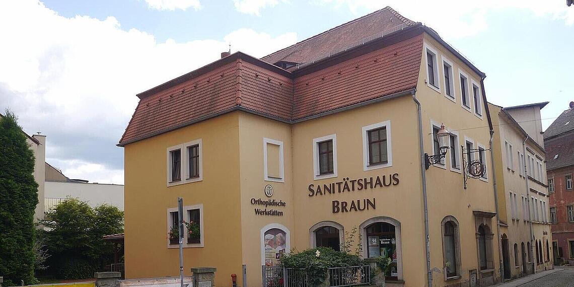 Außenansicht Sanitätshaus Braun in Zittau Hausansicht des zu uns gehörenden Sanitätshaus Braun in Zittau