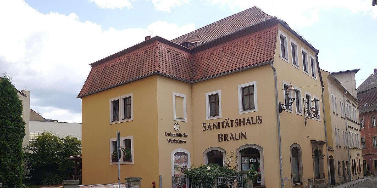 Außenansicht Sanitätshaus Braun in Zittau Hausansicht des zu uns gehörenden Sanitätshaus Braun in Zittau